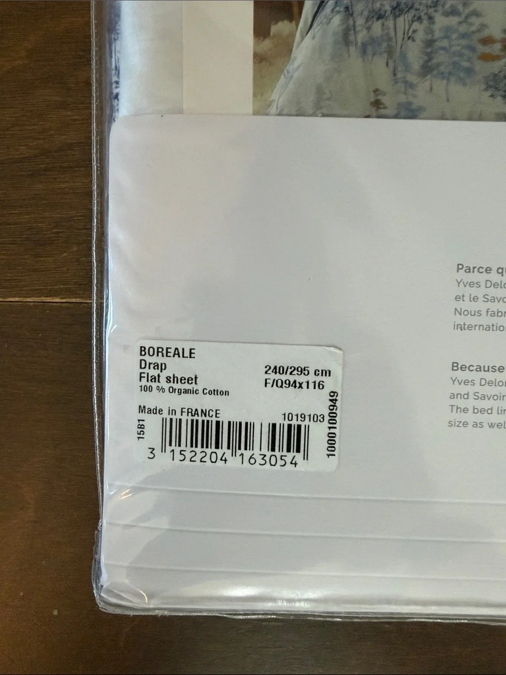 Yves Delorme Boréale Collection Flat Sheet NWT